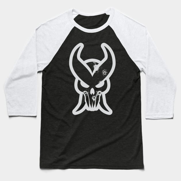 Damaged Punish Hero Skull Baseball T-Shirt by Gimmickbydesign